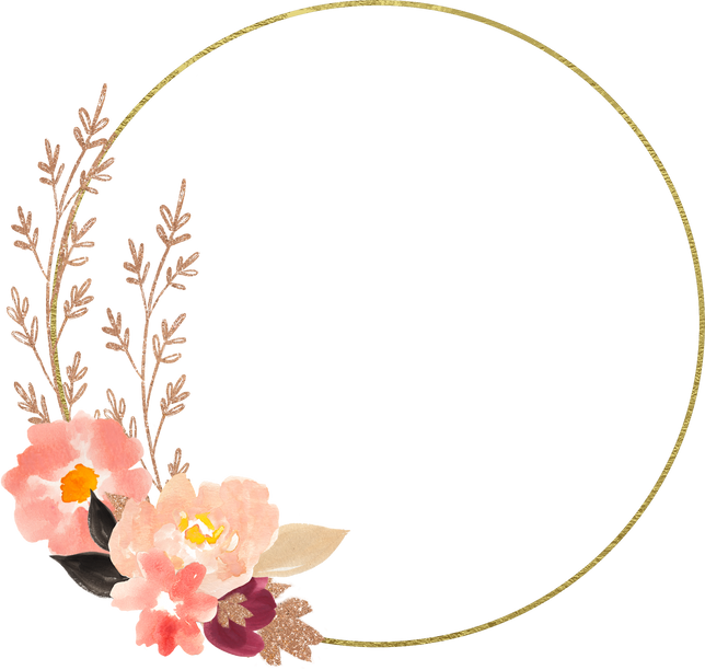 Circular Frame with Flowers Illustration