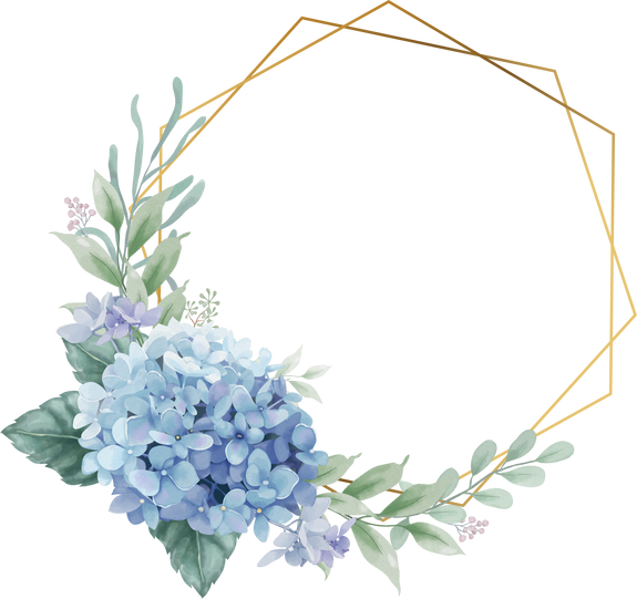 Geometric Hydrangea Frame 